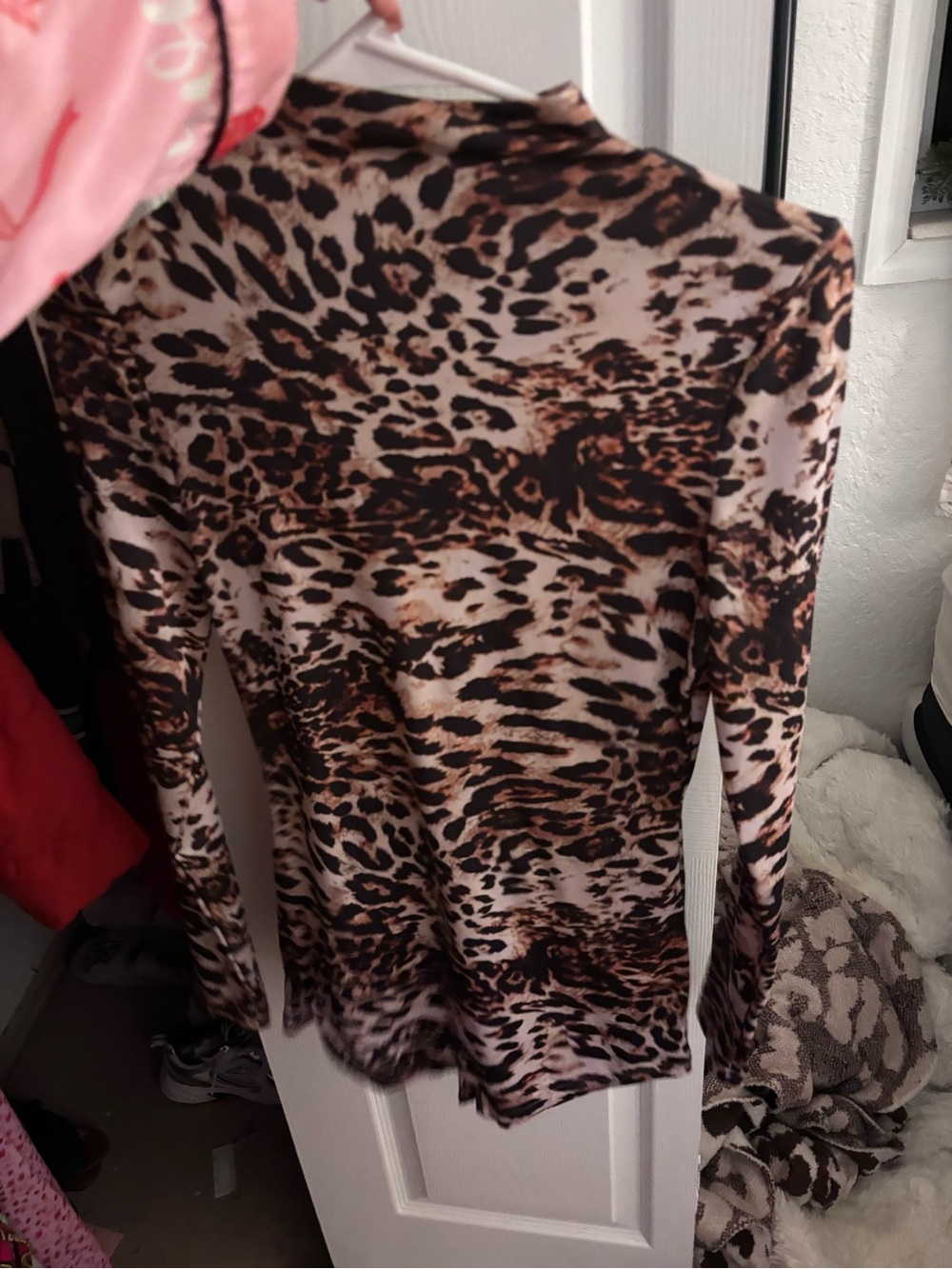 Leopard Print Long Sleeve Women's Top in Brown and Black